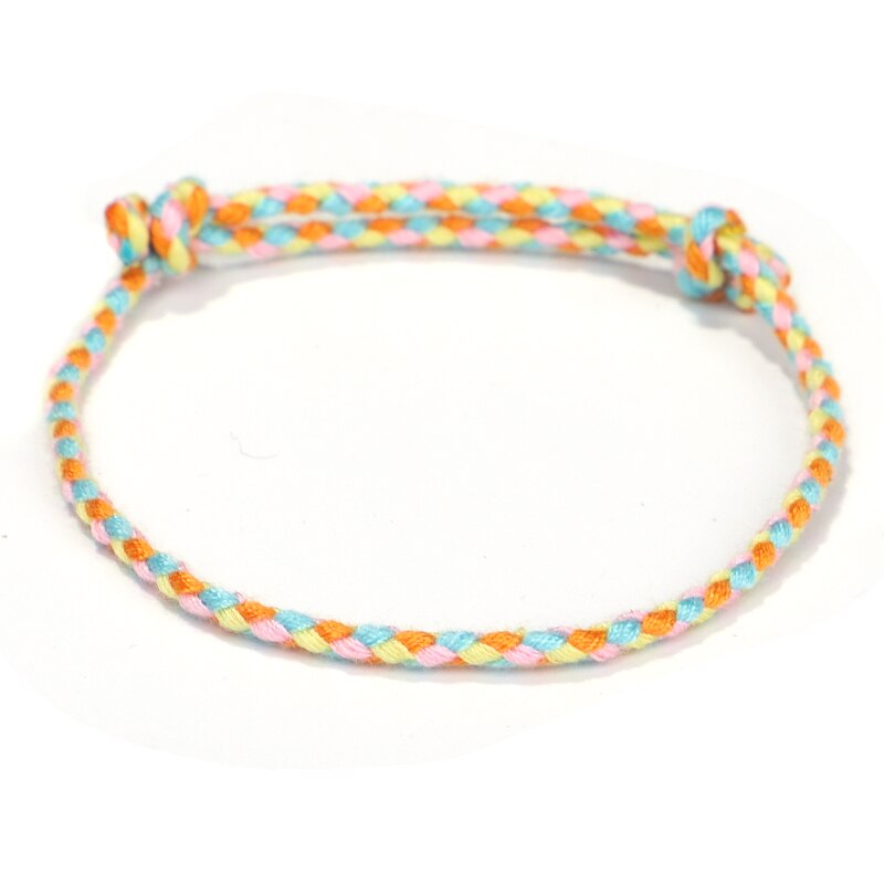 Pulseira prateada da sorte tibetana feminina, bracelete de corda com nó na cor boho: 4