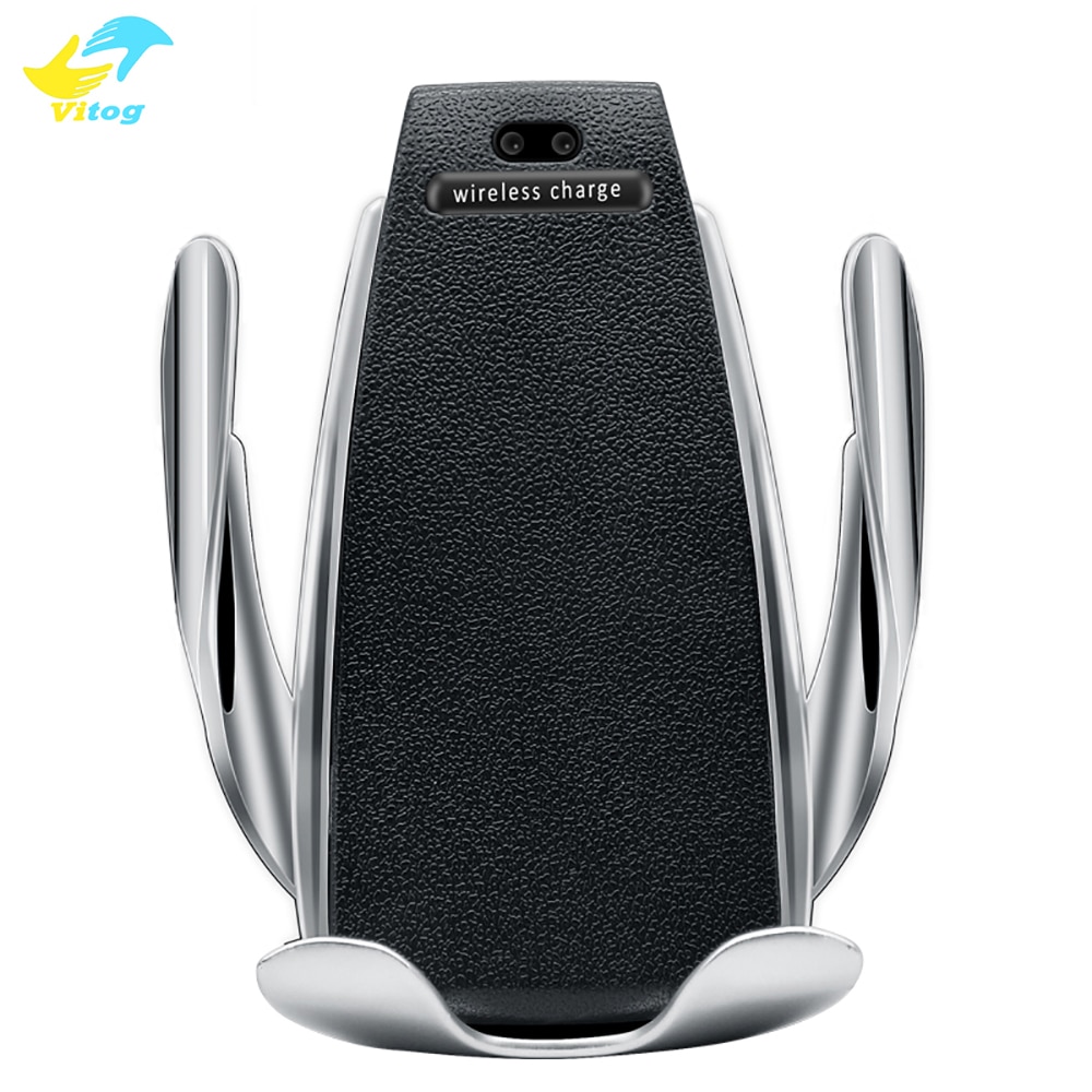 Originele S5 Wireless Car Charger 10W Snel Charing Station Automatische Spannen Telefoon Houder in de Auto voor Samsung S10 iPhone X