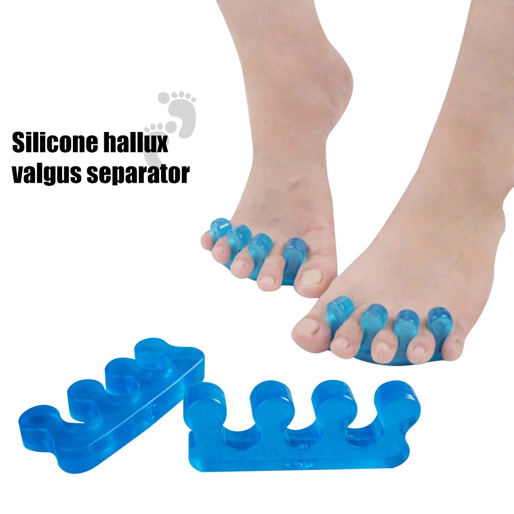 1 Paar Pijnbestrijding Vinger Manicure Tool Stijltang Spacer Zachte Siliconen Yoga Praktijk Teen Separator Pedicure Voet Flexibele