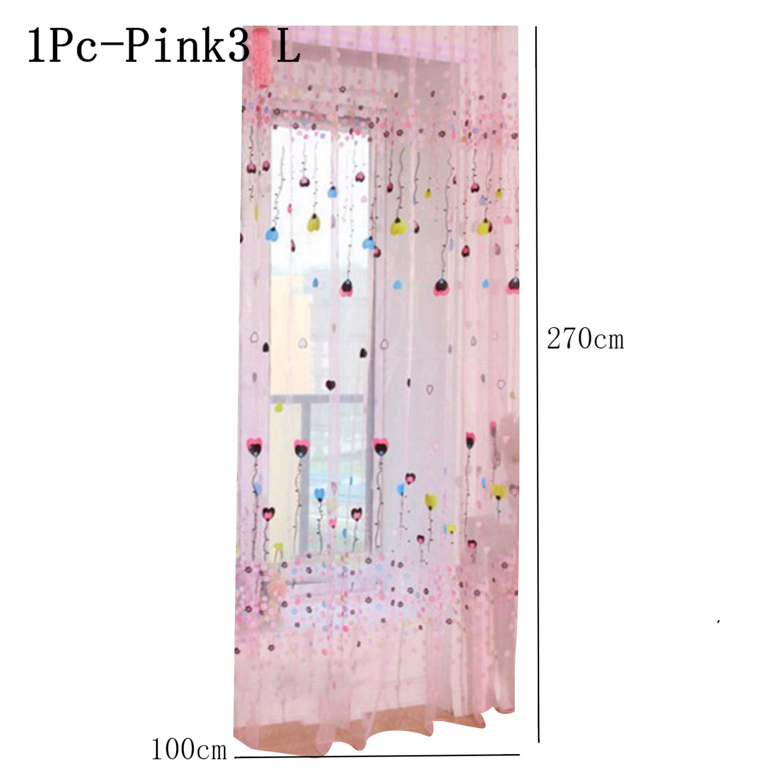 1Pc/2Pcs Soft Curtain 1*2m / 1*2.7m Lightweight Voile Curtain Reusable Polyester Peony Flower Printed Curtain Room Decoration