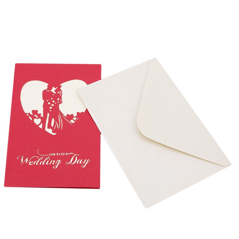 Wedding Greeting Card 3D Popular Up Cards Paper Craft Greeting Cards Invitations Valentine Lover Love Romantic Birthday Card
