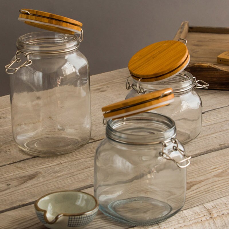 Couvercle en bois naturel | Bouteille de stockage en verre, confiture de citron miel scellé, récipient d'aliments marinés, accessoires de cuisine, caddie de thé pour la maison
