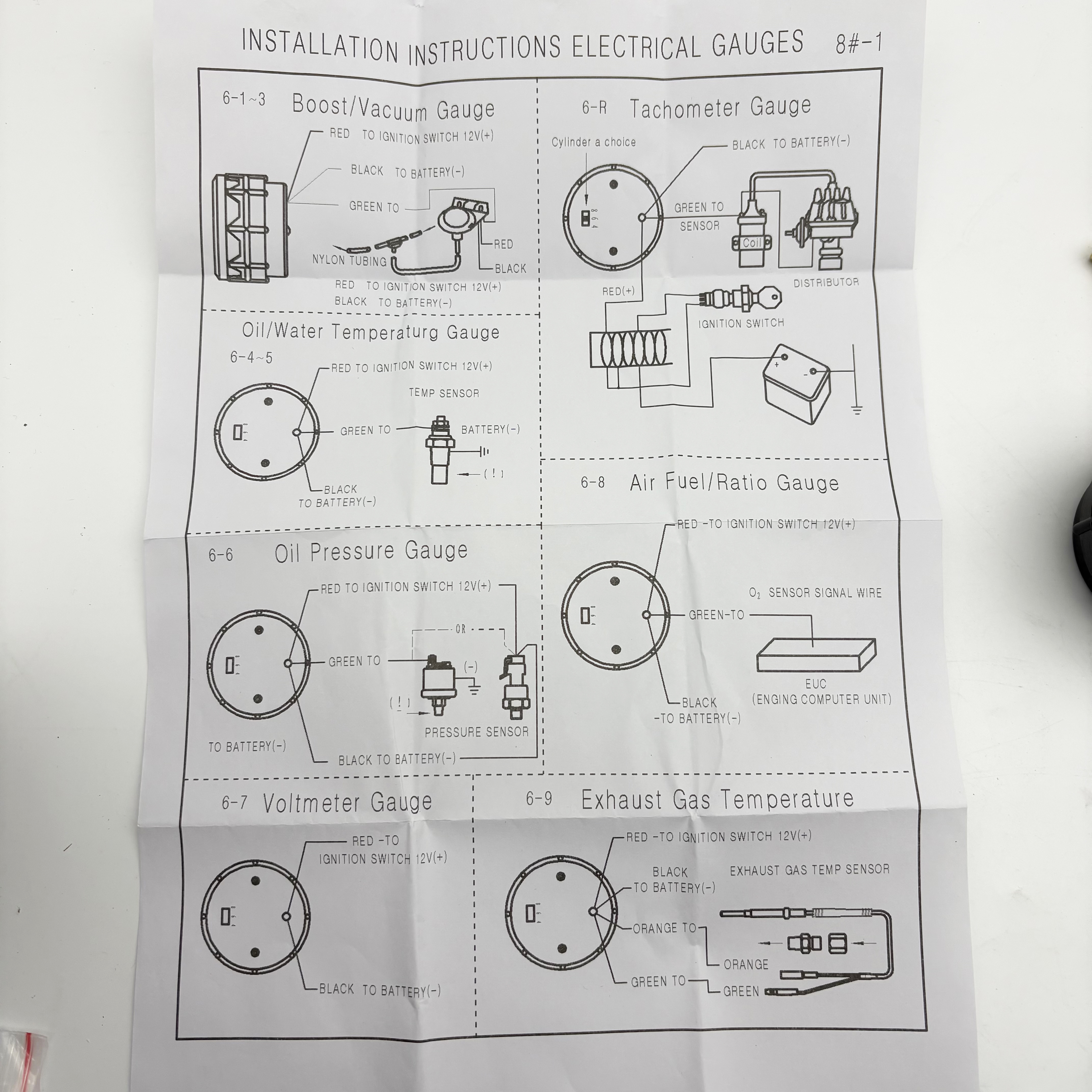 52 mm Abgastemperaturanzeige, 2 Zoll digitales EGT-Automessgerät mit Sensor, blaue LED, externer Gastemperaturanzeige für die Automobilindustrie