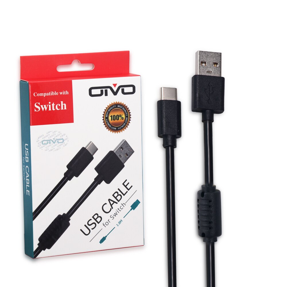 Câble USB type-c de 1.8M pour recharge rapide, cordon de chargeur pour Console Nintendo Switch: Default Title