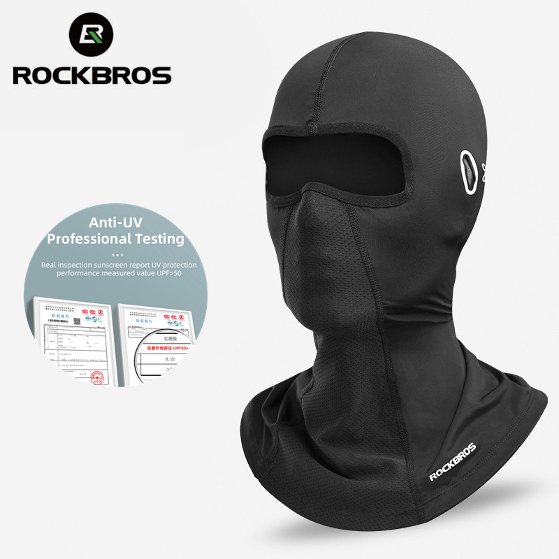 ROCKBROS – masque de cyclisme pour hommes et femmes Protection UV lunettes cagoule visage respirant à séchage rapide, en soie de glace