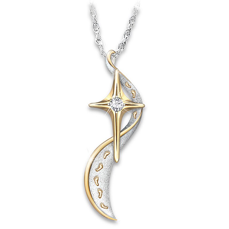 SUMENG moda scintillante impronte da donna croce incisa collana fidanzamento gioielli da sposa ciondolo collana gioielli regali