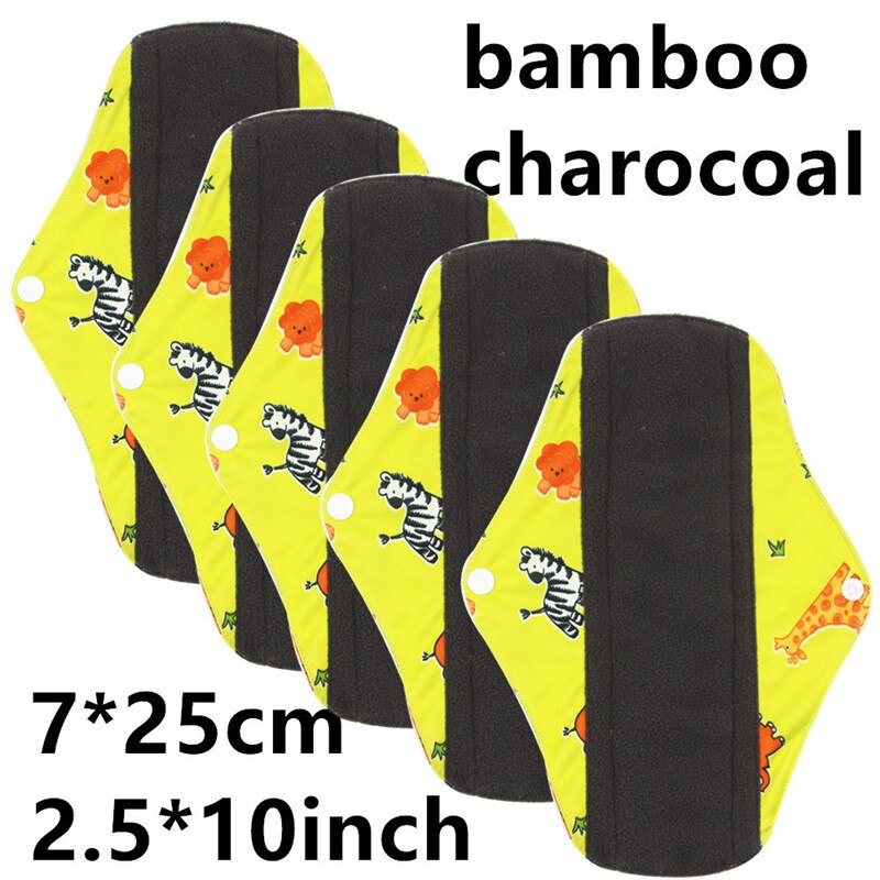 1pc Dag Gebruik Maandverband met Organische Bamboe Innerlijke Waterdichte Gedrukt Regelmatige Flow Herbruikbare Super Zachte Mama Pads: M-21