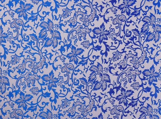 1 Yard Blue and White Porcelain Polyester Jacquaral Dress Fabric Chinese Traditional Silk Brocade Fabric Cheongsam Clothing: florals