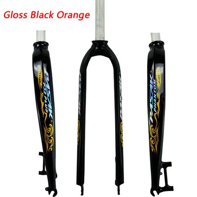 PASAK-horquilla rígida de aluminio de 26 ", 27,5" y 29 ", para bicicleta de montaña y de carretera, freno de disco de modelar: black orange
