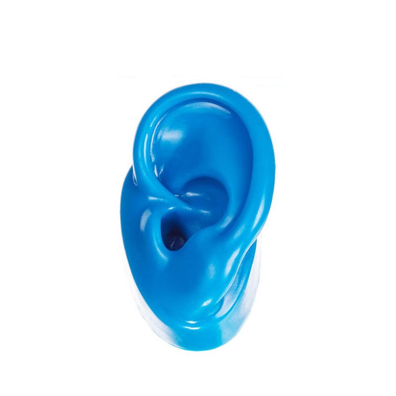 Silicone Ear Model Human Artificial Ear Display for Hearing Aids IEM Earphones Display and Lecturing: Blue Left side