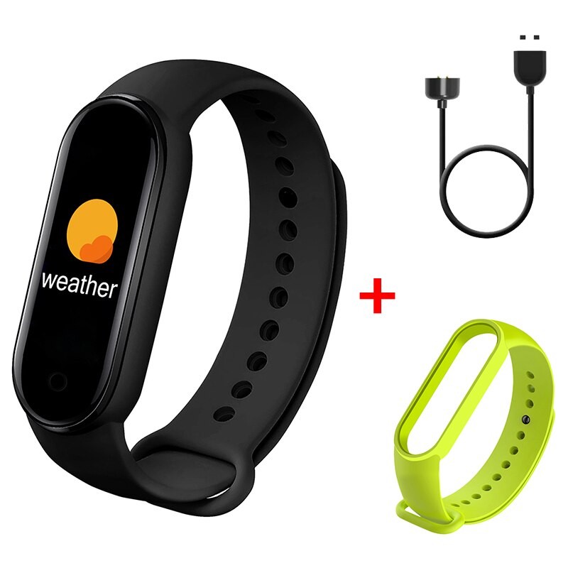 M6 Smart Bracelet Smart Watch Sport Fitness Tracker Smartband Men Women Smart Band For iOS Android Bluetooth-compatible Band: Black with Strap07