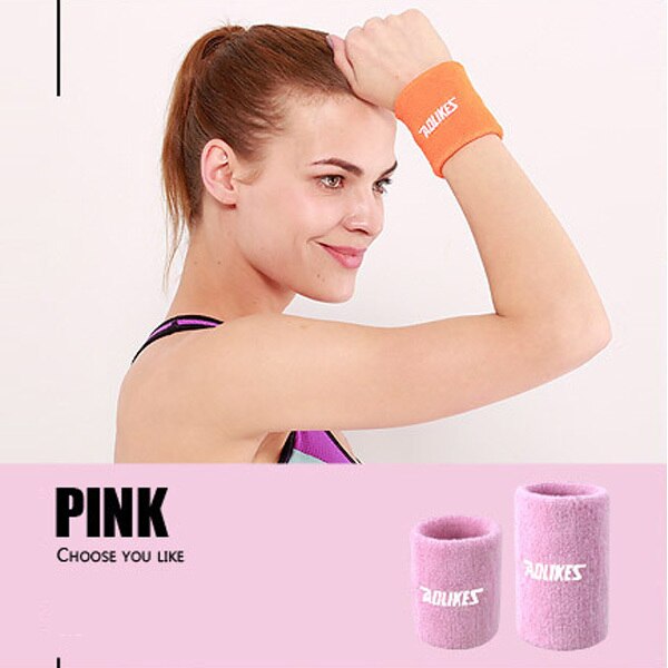 Men Women Sport Fitness Absorb Sweat Support Bracers Wrister Protector Exercise Running Power Soft Comfortable Cuff Wrist-band: Pink