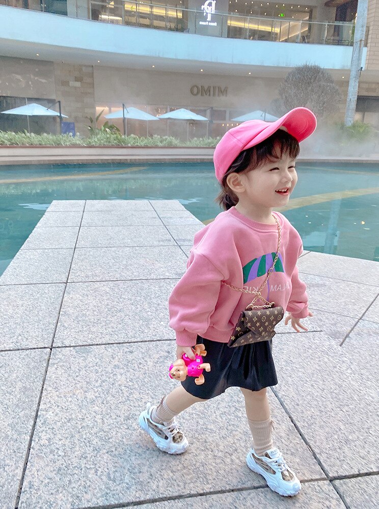 Herfst Winter Meisjes Lange Mouw Hart T-shirt Kids Warme Fleece Cartoon Tops Meisje Kleding