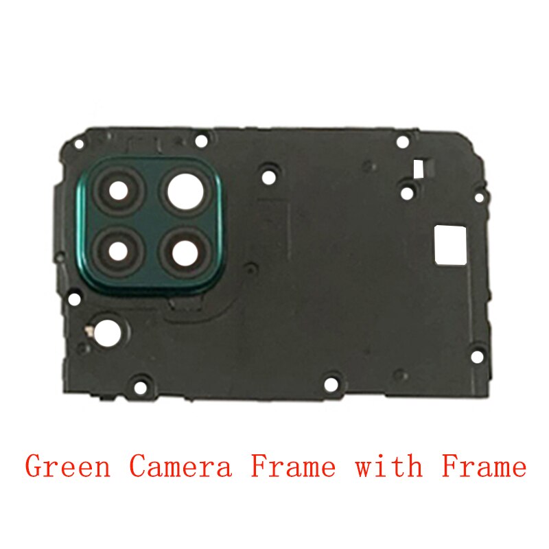 Vetro dell&#39;obiettivo della fotocamera posteriore posteriore con supporto per cornice castone per pezzi di ricambio di riparazione di ricambio Huawei P40 Lite: Green Frame Frame