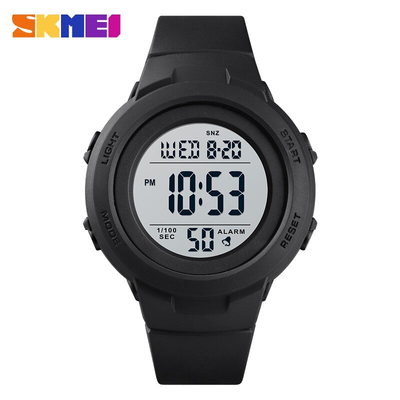 Skmei Dobbel tid digitale sportsklokker herre 5 bar vanntette støtsikker herre armbåndsur tid uformelt reloj hombre 1615: Svart