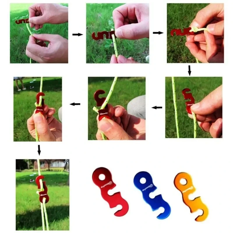 4 cordes de tente extérieure cordes réfléchissantes cordes d'auvent cordes forcées coupe-vent avec boucles pour assurer la sécurité accessoires de Camping