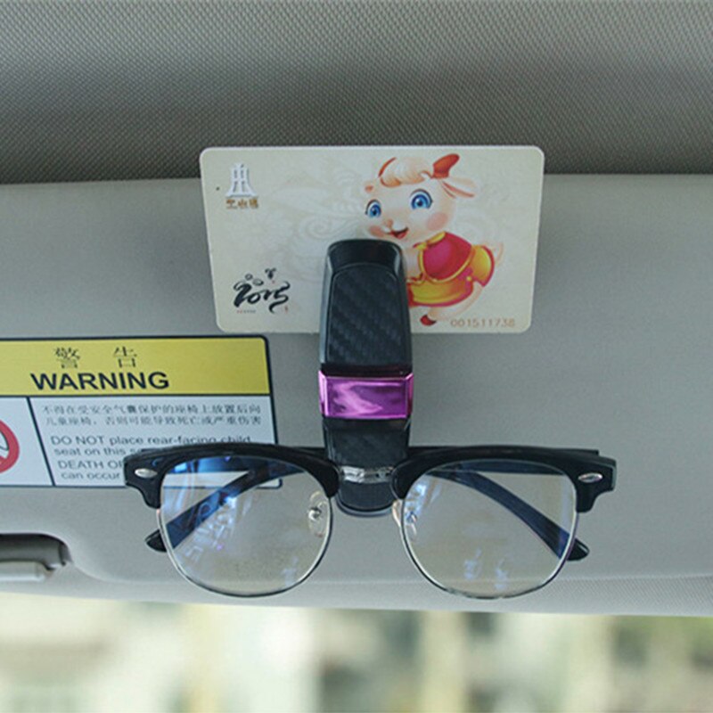 Portatil Auto sujetador Clip coche gafas Clip tarjeta pinza ABS coche VehiGlasses fundas negro coche parasol gafas de sol soporte