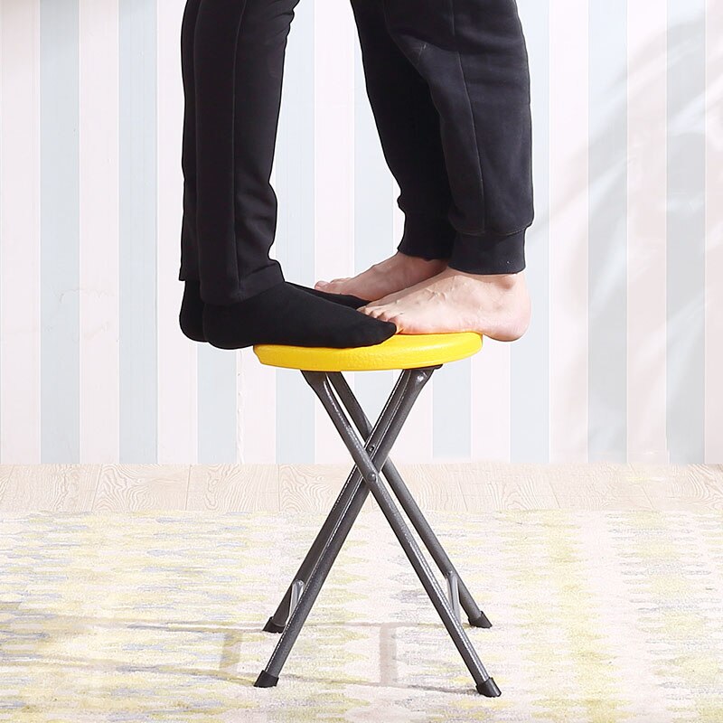 Thickened Plastic Folding Stool Household Living Furniture Round Restaurant Folding Chair Multifunctional Outdoor Portable Seats