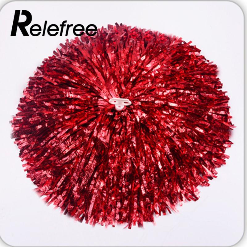 Relefree 1 Paar Handheld Pom Poms Cheerleader Cheerleading Juichen Pom Dance Party Club Decor Gadget Accessoires