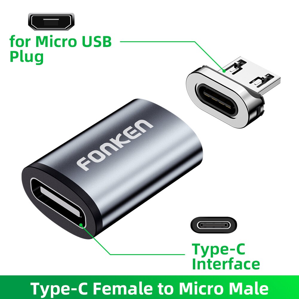 micro USB di Tipo C Cavo Convertire Spina Magnetica Cavo Adattatore del Caricatore Magnetico Connettore del Cavo Del Telefono mobile di Ricarica Convertitore: usb c to micro