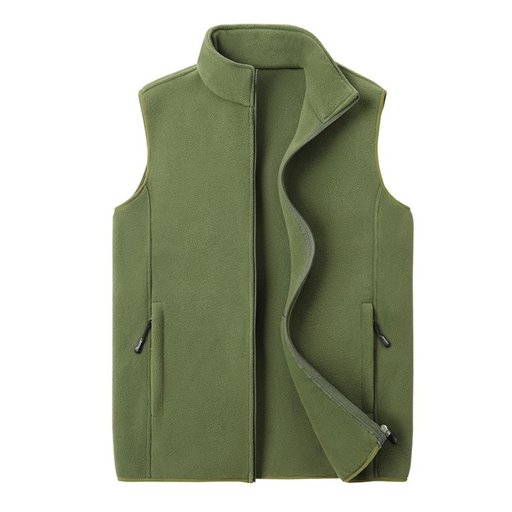 Gilet in mucchio da Uomo - Cappotto Caldo Senza Maniche con Fodera in cachemire d'Agnello - Abbigliamento casuale Autunno/Inverno: M / Verde militare