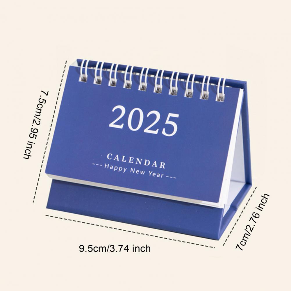 Calendario da tavolo 2025 Calendario da tavolo pieghevole triangolare superiore bobina pianificatore Organizzatore annuale per casa ufficio Regali di Capodanno 2025