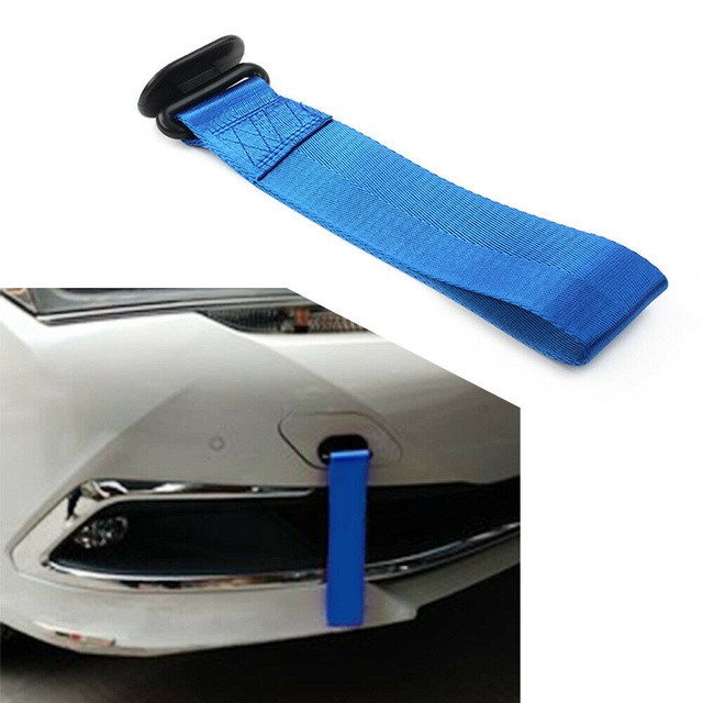 Accesorios de coche, correa de remolque, gancho de Rally, muchos colores, ajuste Universal para parachoques trasero/delantero, herramientas de cuerdas, 1 ud.: Blue