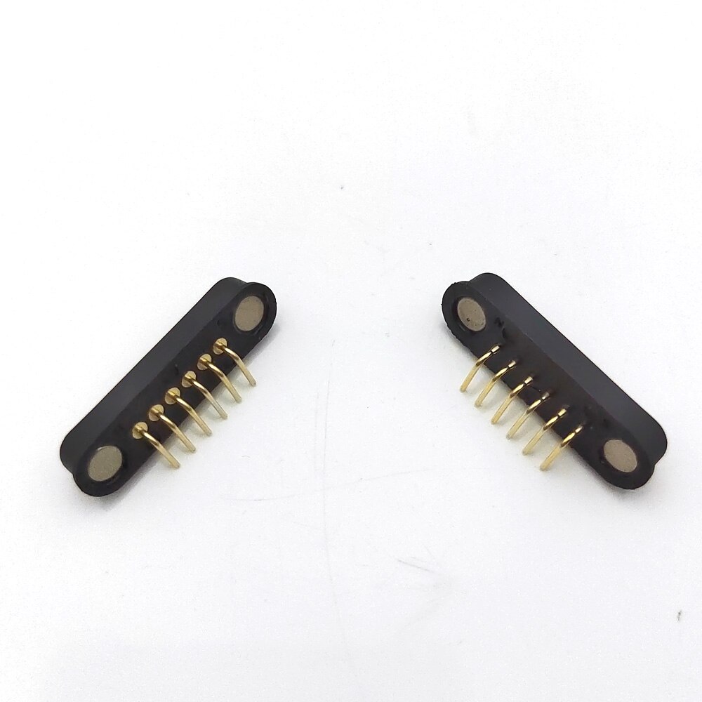 1set 6Pin Magnetic Pogo Pin Connector 6 Positions Pitch 2.2mm Spring Loaded Header Contact for Charge Data Transfer cable Probe