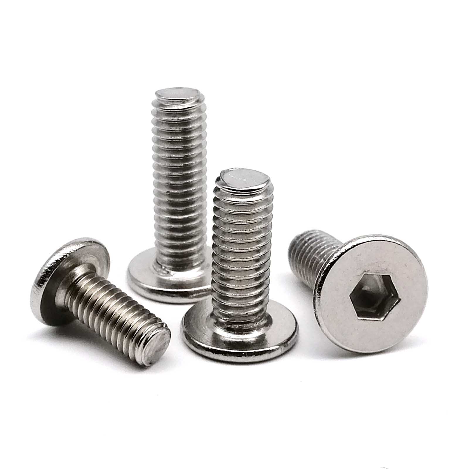 400 stk/eske  m2 m3 unbrako sekskant sekskant-innvendig ultratynn flat skivehodeskrue bolt mumle assortert sett 304 a2-70 rustfritt stål