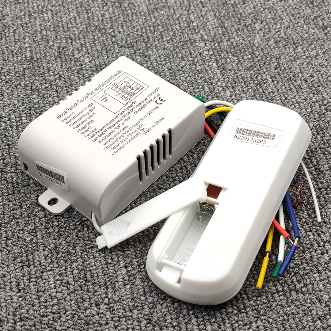 Interruptor de Control remoto de 4 vías, lámpara de cuatro vías, 220V, Control remoto inalámbrico, interruptor de iluminación, cuatro grupos de controladores