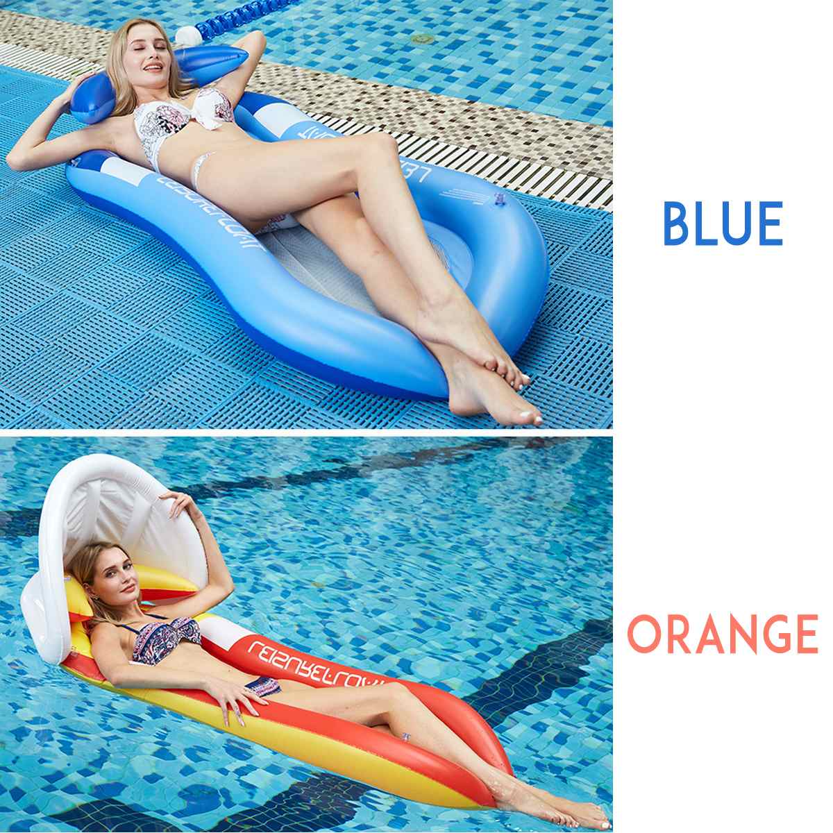 160x90cm Wasser Deck Stuhl Aufblasbare Pool Float Sommer Luft Bett Klapp Strand Liege Schwimm Bett Aufblasbare Floß schwimmen Board