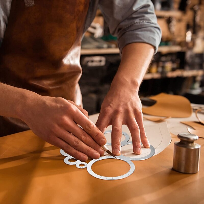 Leather Cutting Tools Corner Cutting Ruler Metal Circle Template Leather Corner Punch Round Leather Corner Cutting Ruler