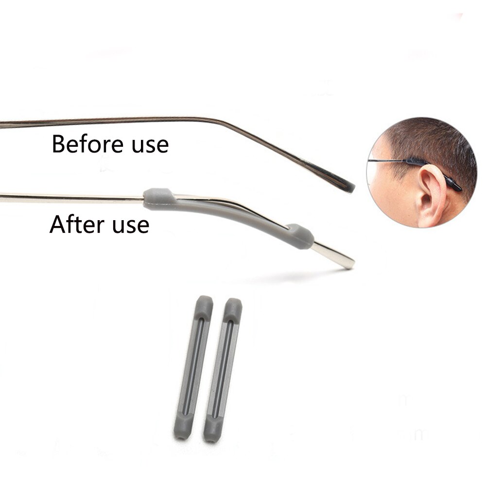 1 par briller antiskli deksel ørekrok silikon aluminium leder antiskli holder solbriller briller tilbehør tempel tips