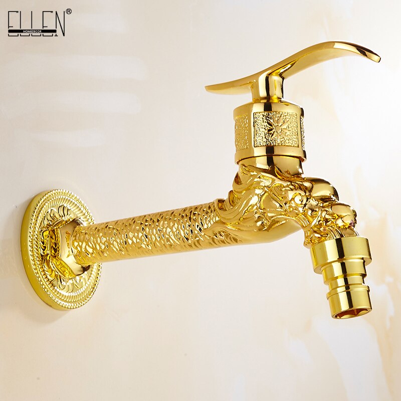 Golden Washing Machine Crane Decorative Outdoor Faucet Garden Bibcock Tap mop Faucet