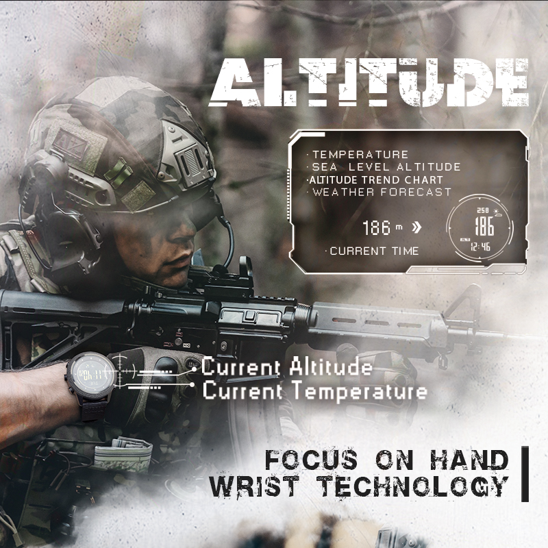 Norden Kante Männer Digitaluhr Militär Armee Sportuhren Wasserdicht 50M Höhenmesser Barometer Kompass Weltzeit Armbanduhr Herren
