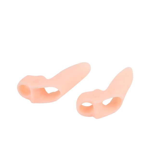 2 Stuks = 1 Paar Siliconen Teen Separator Twee Gaten Pedicure Protector Gel Hallux Valgus Correctie Orthopedische Straightener Voeten Zorg: Skin For Child