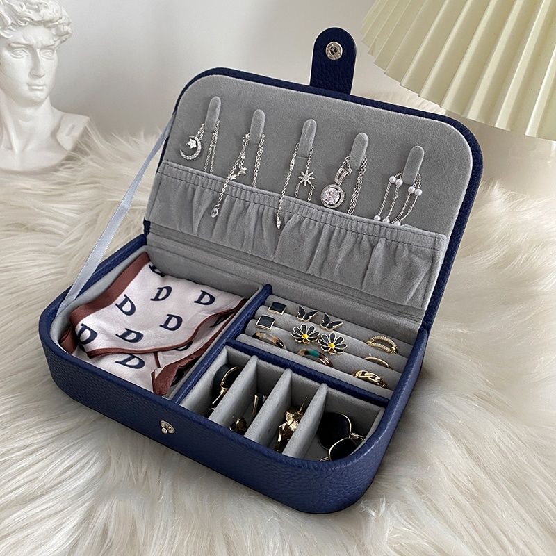 Caja organizadora de joyas portátil, joyeros organizador de joyas de viaje, pendientes de cuero, collar, anillo, caja de almacenamiento de joyería caja para joyeria alajeros para joyas organizador joyero portátil