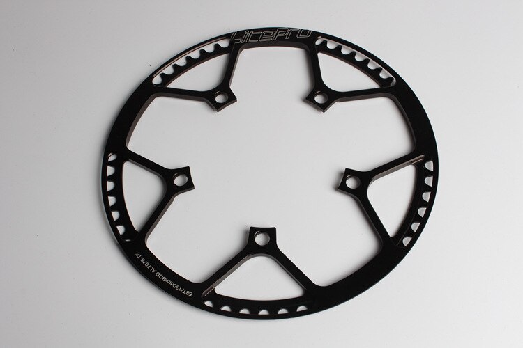 Litepro 130mm bcd kedjekrans i aluminiumlegering 45t-58t hopfällbar cykelskiva med skydd ultralätta cykeldelar: 58t svarta
