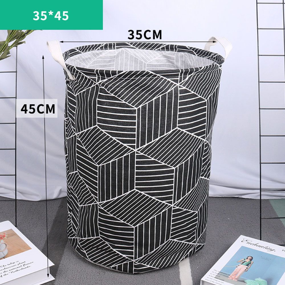 Barril de almacenamiento grande antipolvo, cesto de ropa sucia, juguetes, cubo plegable, cesta de lavandería con cordón, cubo redondo de almacenamiento, 1 ud.: 2