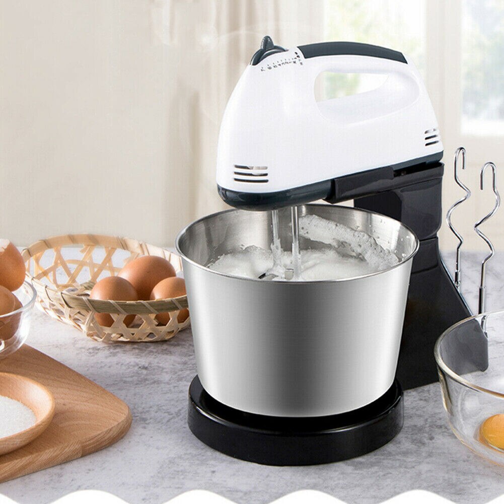Multi-use Mixer Electric Food Egg Hand Mixer Cake Dough Stand Blender Bowl Beater 7 Speed Mixing Kitchen Egg Tools E2S