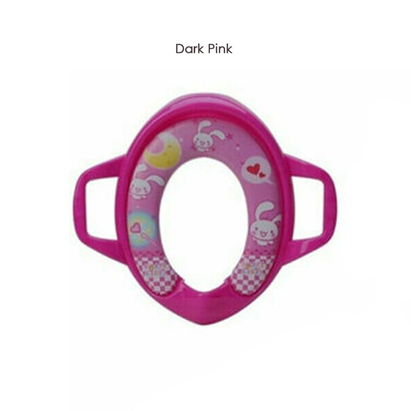 Baby training toilet seat environmental protection children's toilet with handle training seat baby toilet seat: Dark Pink