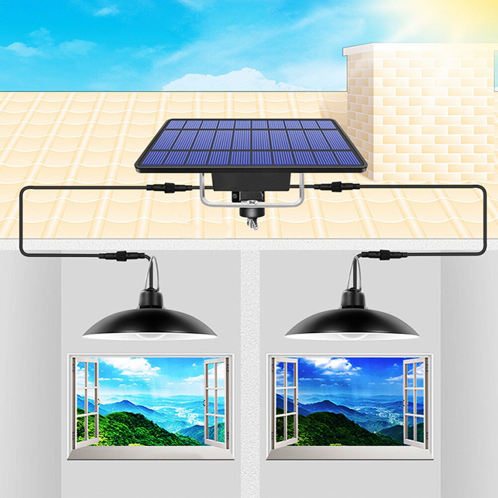 Retro Solar Pendant Light Outdoor Indoor Hanging Solar Powered Shed Lights Waterproof IP65 Decoration Lamp for Barn Yard Patio
