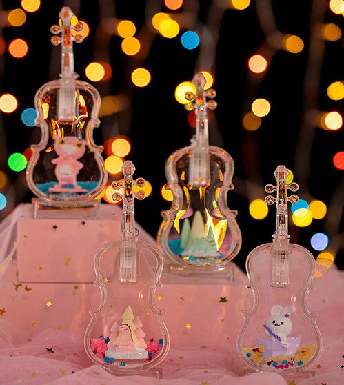 Cartoon Viool Knipperende Olie Druipend Olie Spill Valentijnsdag Vloeibare Timer Vloeistof Zandloper Bureau Decoratie Desktop Ornamenten