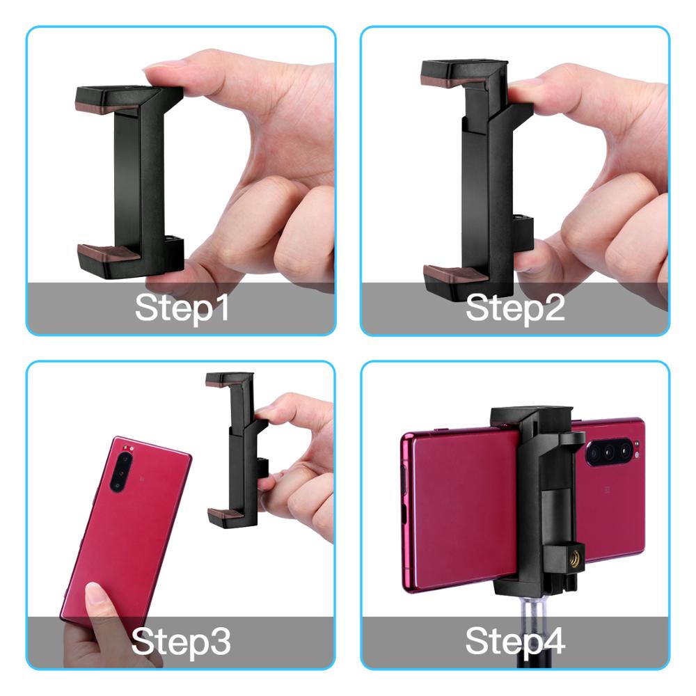 Morsetto per supporto per treppiede per telefono cellulare, adattatore per Smartphone con clip regolabile evitare il sollevamento per iPhone10 pro 11 X XS/ Andriod Telefono