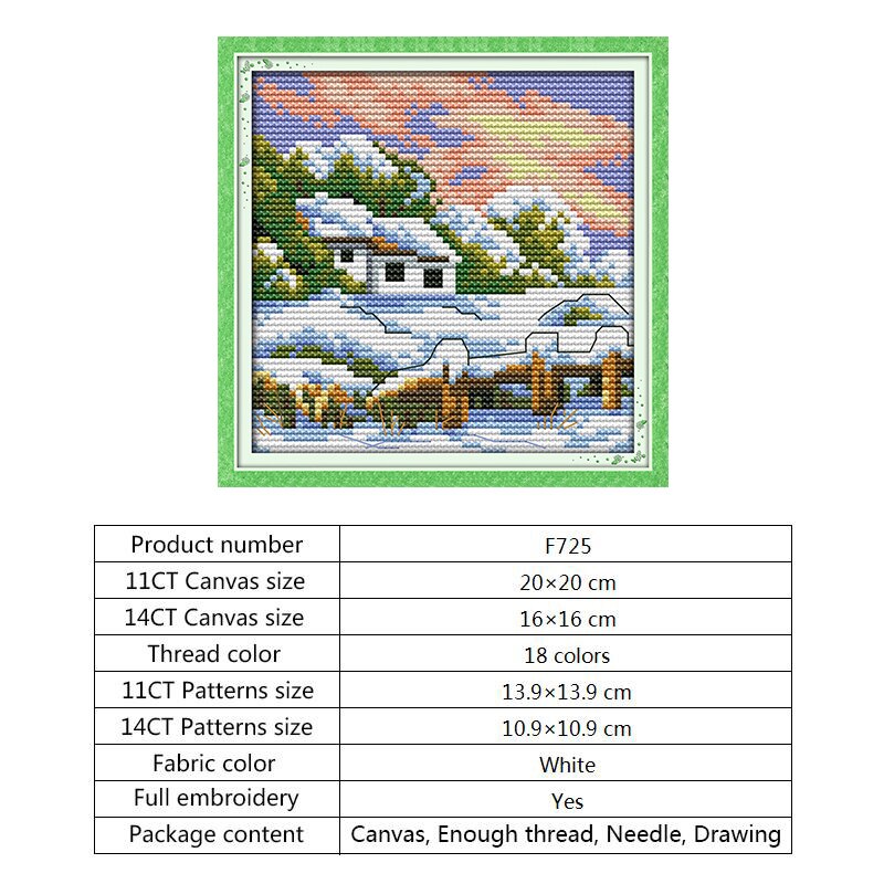 Seizoenen landschap 14ct 11ct count print canvas stof borduurpakketten doe-het-zelf knutselen kruissteekpakket handwerk borduurpatronen: Kruissteek -f725 / 14ct geteld canvas