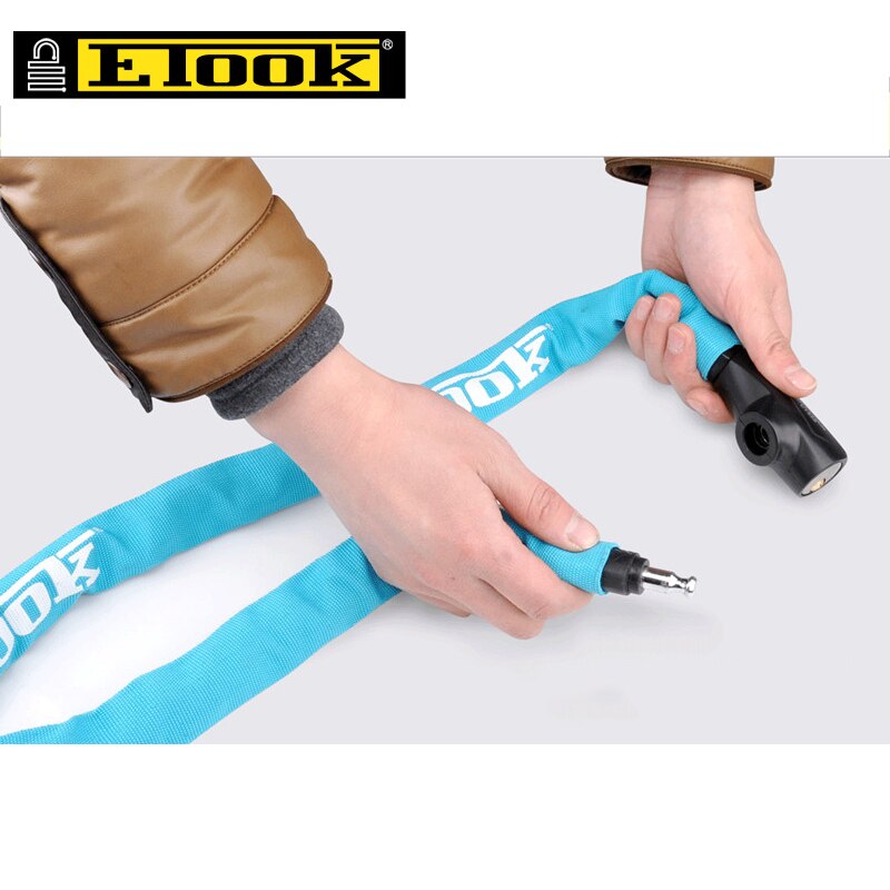 ETOOK 4 couleurs antivol vélo chaîne serrure vtt montagne vélo route clé serrure 1000mm acier Anti-perçage cyclisme accessoires