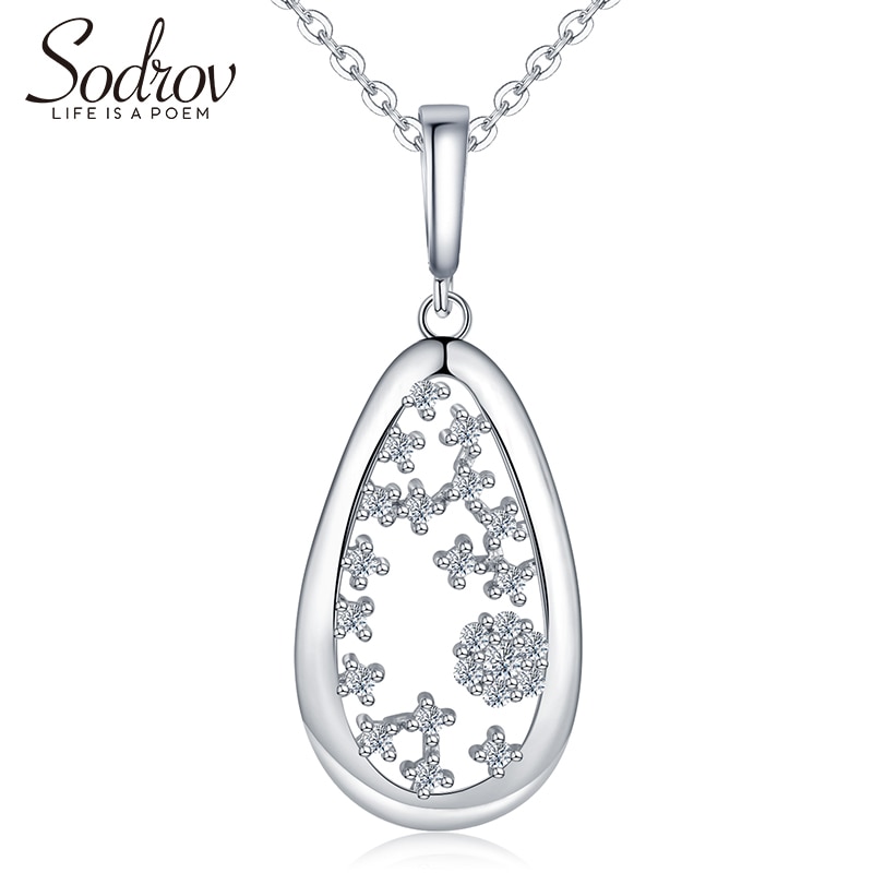 Sodrov modisch Elegante Natürliche AAA zirkon 925 Sterling Silber Natur Anhänger Halskette Edlen Schmuck für Frauen