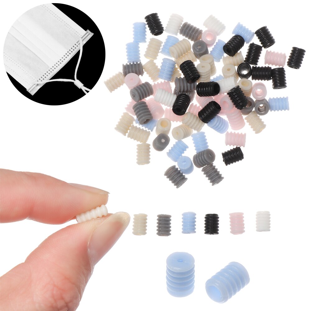 100Pcs Volwassen Kinderen Verstelbare Siliconen Koord Sloten Non Slip Stopper Kleurrijke Lanyard Gesp Koortjes Schakelt Accessoires