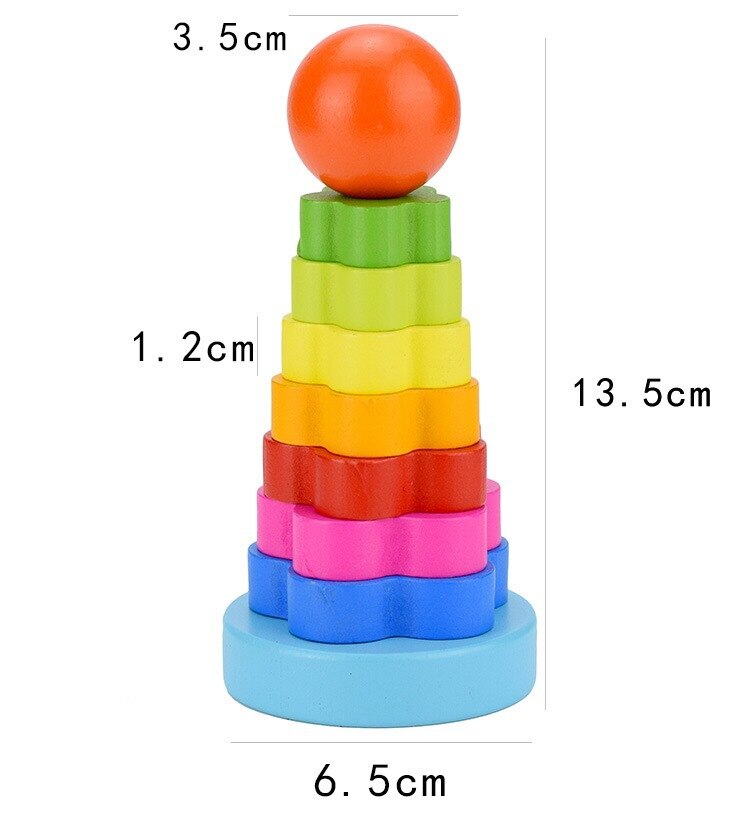Bunte Geometrische Formen Passende Spielzeug Kinder Früh Lernen Übung Hände-auf Fähigkeit Montessori Pädagogisches Holz Spielzeug ZXH: Flower Tower