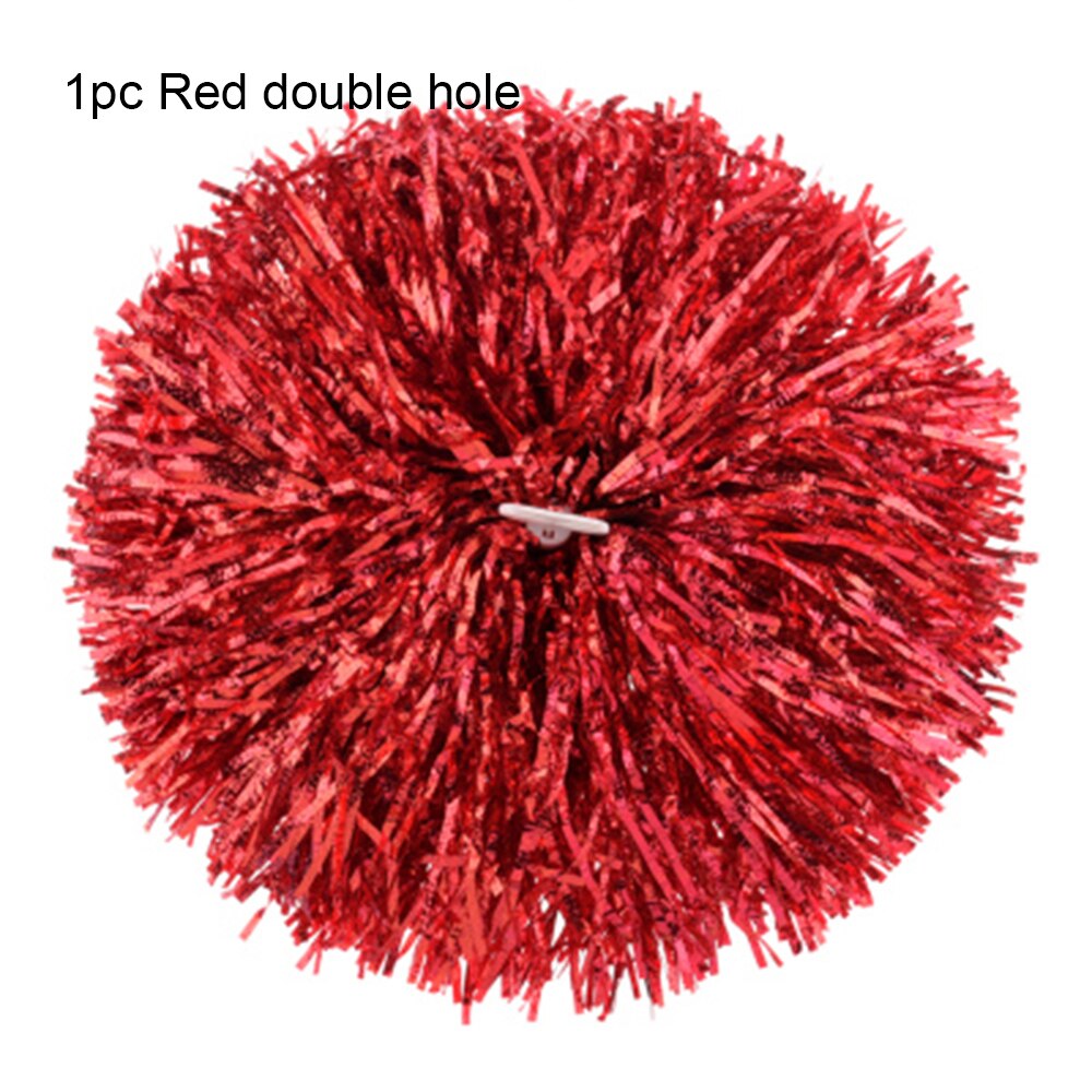 1Pc Plastic Handvat/Dubbele Gat Cheerleading Bal Bloem Dubbele Gat Handvat Pompoms Sport Club Concurrentie Dance Concert Levert: 1pc Red